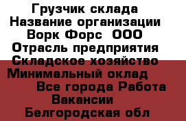 Грузчик склада › Название организации ­ Ворк Форс, ООО › Отрасль предприятия ­ Складское хозяйство › Минимальный оклад ­ 34 000 - Все города Работа » Вакансии   . Белгородская обл.